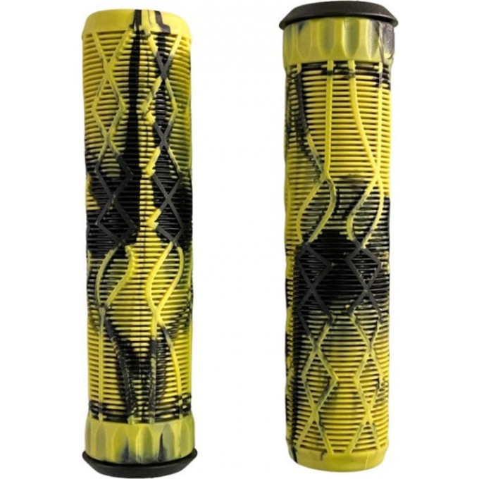 Набор TECH TEAM грипсы 2шт с барендами BL 115/S22, Black-Yellow NN009874